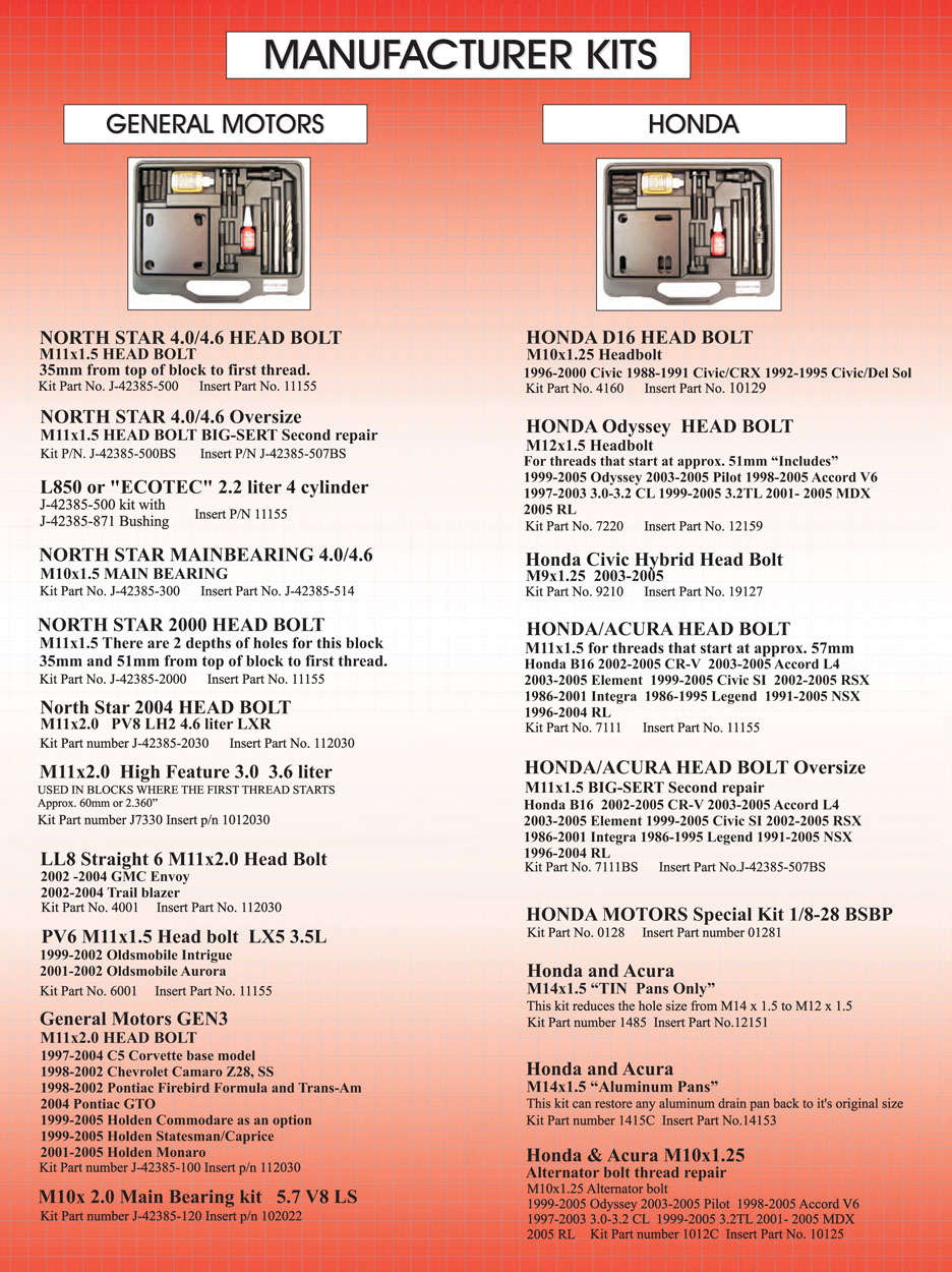 Manufacturer Kits - General Motors and Honda